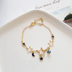 Fashion Moon Zircon Pearl Bracelet Chain Bangle Elegant Women Party Jewelry Gift