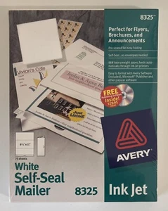 New Avery 8325 White Self-Seal Mailer Avery Ink Jet 75 Count  - Picture 1 of 4