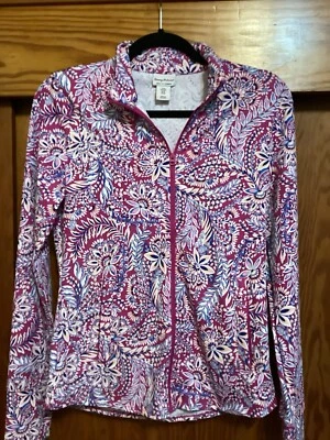 Tommy Bahama Mujer Golf/Tenis Cremallera Completa Chaqueta Tropical Con Bolsillos Talla M Foto 1 de 4