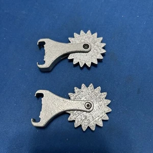 2 Pcs Shoe Spurs Made To Fit Crocs Grey Plastic Spurs That Spin - Picture 1 of 2