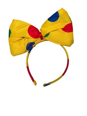 Diadema con lazo de payaso a lunares disfraz amarillo talla única Foto 1 de 3