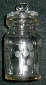 OLD HEINZ GRAPE JELLY, JAM POT, GLASS JAR WITH CUT DECORATION, ADVERTISING - Picture 1 of 3