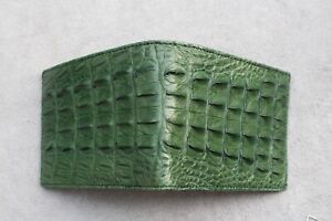 Handmade Green Genuine Alligator Crocodile Leather Skin Men Bifold Wallet 