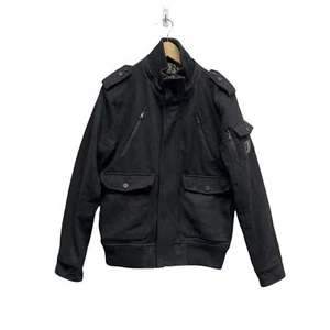 Guess Wool Blend Military Jacket Utility Black Men’s Size Medium - Picture 1 of 10