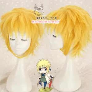 Naruto 4th Hogake Namikaze Minato Blonde Short Cosplay Wig Wig Costume - Picture 1 of 1