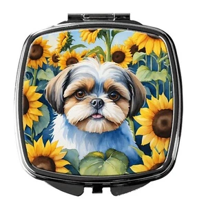 Caroline's Treasures Shih Tzu in Sunflowers Compact Mirror Decorative Travel ... - Picture 1 of 4