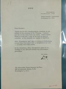 Feb 1965 President Dwight Eisenhower Signed Autographed Sir Winston Letter COA - Picture 1 of 5