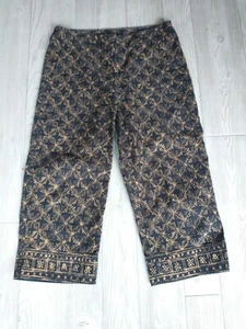 Lauren Ralph Lauren Womens Size 10 Capri Pants Straight Leg Pockets Black/Tan - Bild 1 von 10