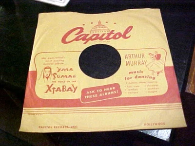 CAPITOL RECORDS 78 rpm 1950'S COMPANY SLEEVE Super Clean No Issues NM YMA SUMAC - Image 1 of 3