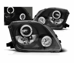 faros para HONDA PRELUDE 1997 1998 1999 2000 2001 ojos de ángel negro LHD - Picture 1 of 1