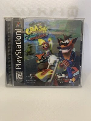 Crash Bandicoot Warped PS1 PlayStation 1 Holographic Complete Black Label CIB - Image 1 of 4