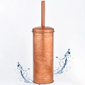 Juego de soporte de cepillo de inodoro tono cobre Autumn Alley | Accesorio de baño de granja - Imagen 1 de 9