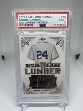 2021 Leaf Lumber Kings Miguel Cabrera 3/4 Game Used Lumber Psa 9. Pop 1.🔥🔥⚾️🔥