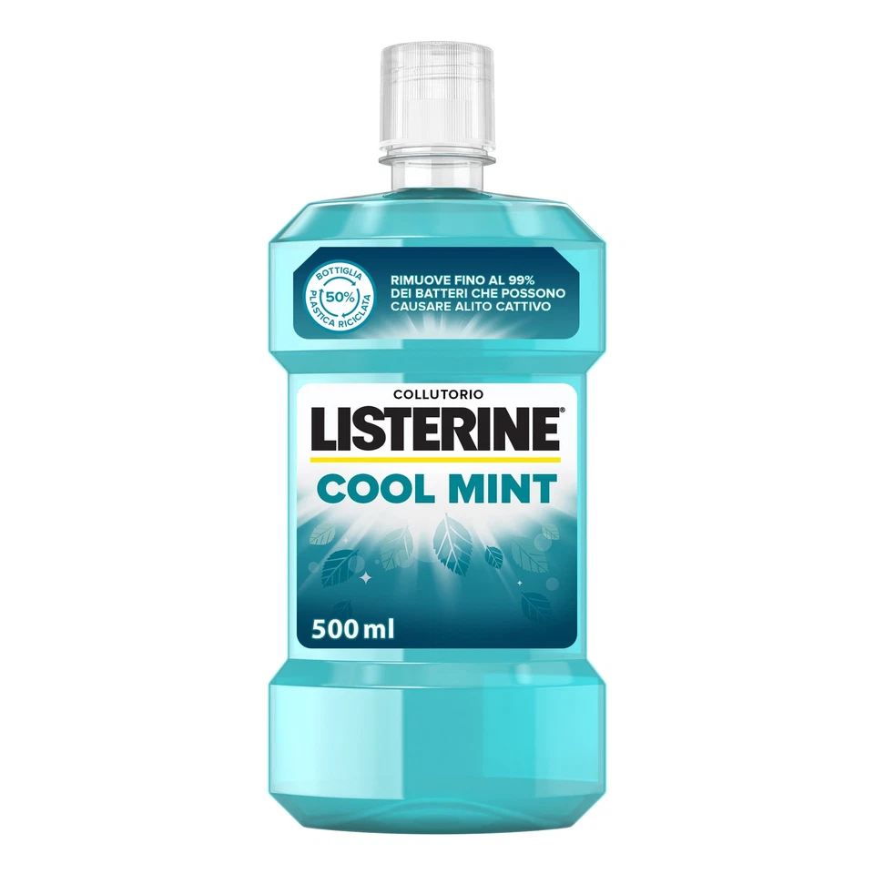 Listerine Coolmint - Collutorio con Oli Essenziali Antibatterici, 500ml - Immagine 1 di 1
