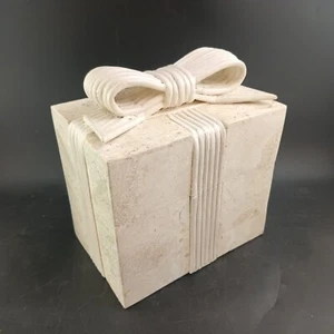 Renoir Designs Tessellated Travertine Stone Trinket Box Lined W Black Velvet OBO - Picture 1 of 6