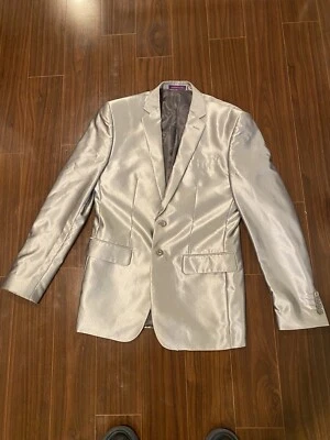 Traje Esmoquin Vintage Vinci Plateado 38L Chaqueta Fiesta Formal Discoteca Foto 1 de 4