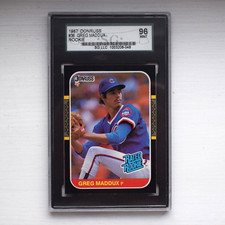 Donruss 1987 Greg Maddux #36 Rated Rookie Card SGC Graded 96 MINT