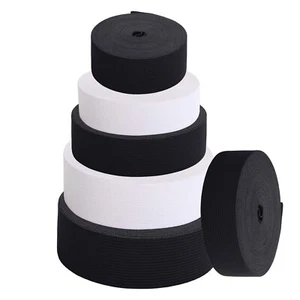 Elastico piatto 3mm-75mm largo elastico bianco nero fasce per cucire fascia vita - Foto 1 di 15