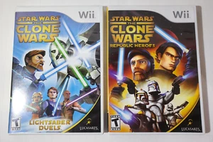 (2) Star Wars Clone Wars Spiele Republic Heroes Lichtschwertduelle für Nintendo Wii - Bild 1 von 5