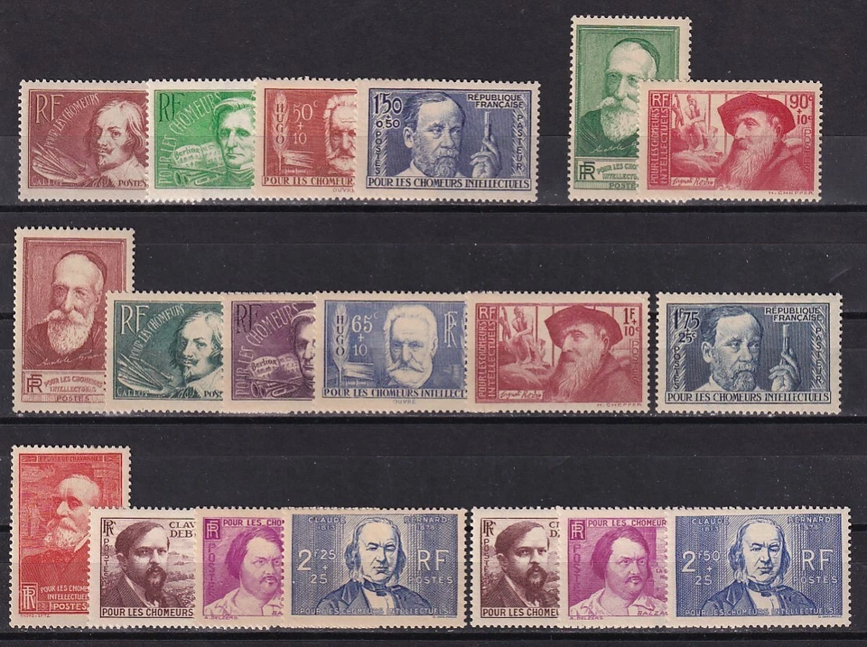 France 1936-1940 collection of 19 stamps MNH VF  / CAT VALUE $240 - Image 1 of 1