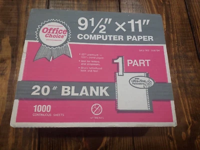 Office Choice 1000 Sheet Box Tractor Fed Clean Edge 9.5" x 11" Computer Paper - Image 1 of 4