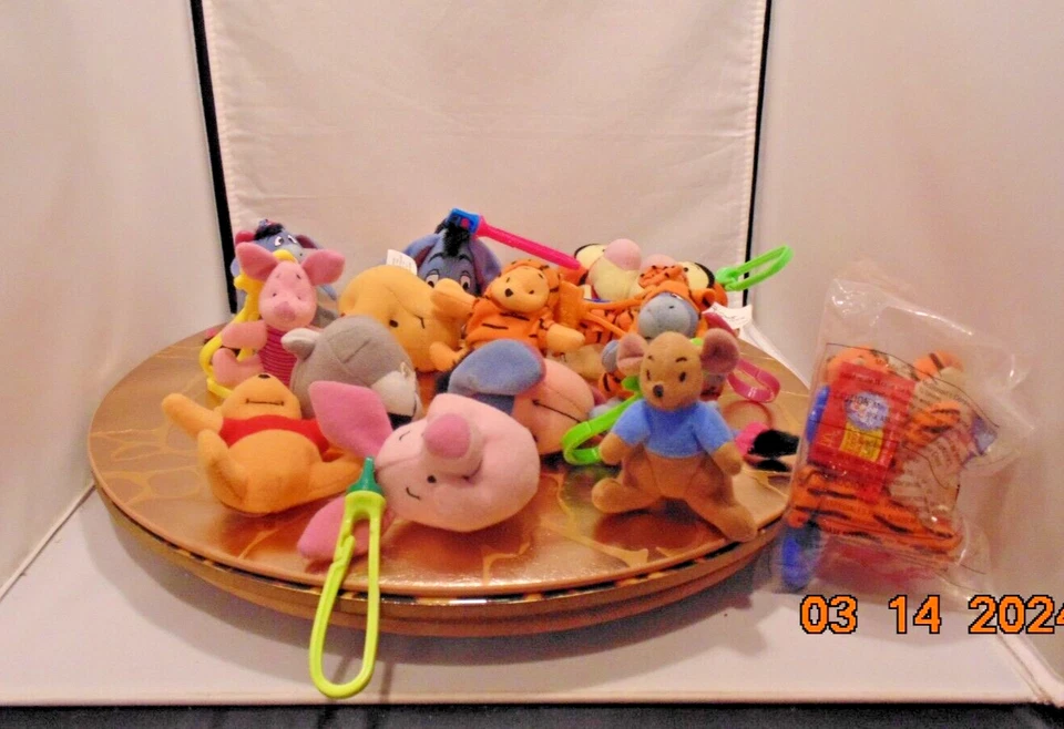 15 Plush Disney McDonald Backpack CLIPS - 8 Tigger Movie & 7 Winnie the Pooh - Image 1 of 4