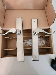 PELLA/BALDWIN VIRAGO FRENCH DOOR INACTIVE DUMMY HANDLE SATIN NICKEL NEW IN BOX - Picture 1 of 2