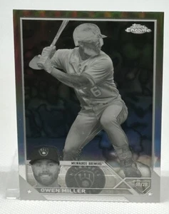 Owen Miller 2023 Topps Chrome Update #USC53  Negative B&W Milwaukee Brewers - Picture 1 of 2