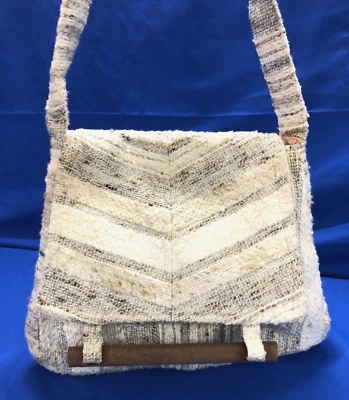 MANTA BAHA COTTAGECORE Beige/Crema de Colección con BARRA DE MADERA Bolso de Hombro BOLSO BANDOLERA BOHO Foto 1 de 4