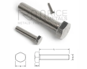 SET VITI A2 o A4 testa esagonale bulloni completamente filettati acciaio inox dimensioni a scelta - Foto 1 di 3
