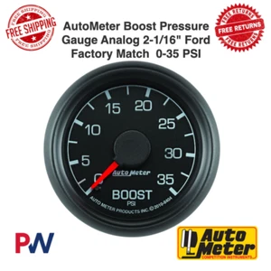 AutoMeter Boost Pressure Gauge 0-35PSI Analog 2-1/16" LED For Ford Factory Match - Picture 1 of 15