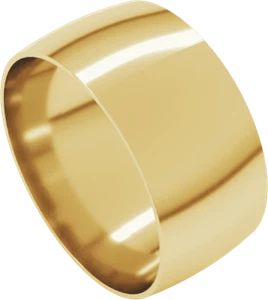 Solid 18K Gold, 9 - 12mm Wide, Comfort Fit Men Women Wedding Band Ring - Picture 1 of 8