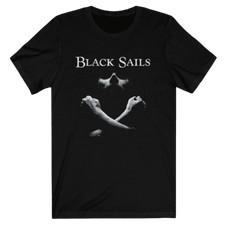 New Black Sails TV Series Logo Men's Black and White T-Shirt USA Size S to 5XL
