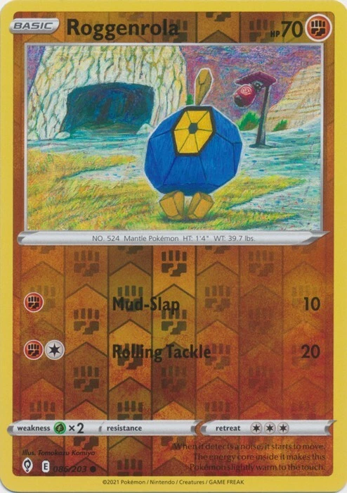 Reverse Holo Roggenrola 086/203 Common Evolving Skies Pokemon TCG - Image 1 of 1