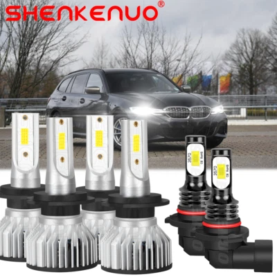 H7 haz alto/bajo + 9006 luz antiniebla para BMW 320i 330Ci 2001-2006 bombillas LED Foto 1 de 4