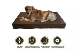 Deluxe Orthopedic Memory Foam Dog Bed w/ removable Chew Resistant Zipper cover - Picture 1 of 8