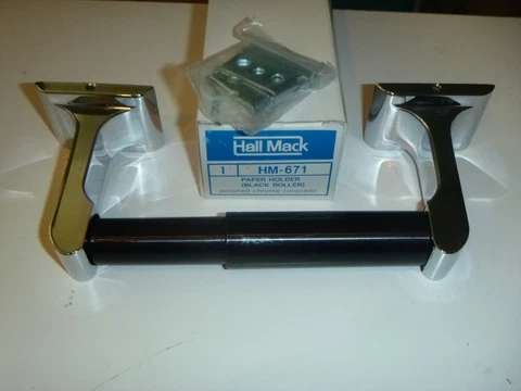 NOS Vtg Hall Mack Chrome Coronado Toilet Paper Holder HM-671 Cover