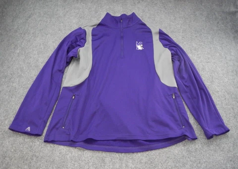 Northwestern Wildcats Jacket XL Purple Light-Weight Track Long Sleeve Mock Neck Cover