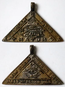 Filipinas Amuleto Anting Anting EDEUM EGREDEUM EDERE Triangular Latón Medalla - Imagen 1 de 8