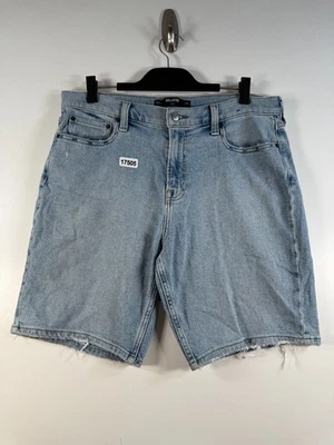 L Hollister мужской Jorts Бермуды средний стирка необработанный кромки джинсовой ткани синий размер 34 18 x 9 - Изображение 1 из 4
