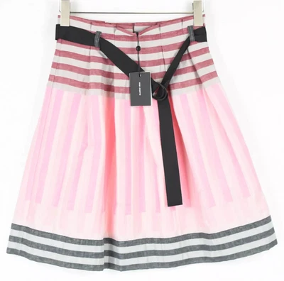 COP COPINE Acapulco Skirt Women's (EU) 36 Mini Belted Pleated Patterned Striped - Image 1 of 4