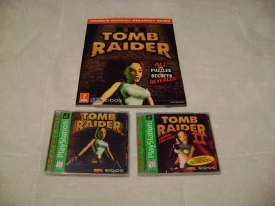 Tomb Raider & Tomb Raider II (Sony PlayStation 1) в коробке с руководством по стратегии Prima - Изображение 1 из 4