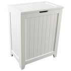 Redmon Contemporary Wooden Clothes Hamper for Bedroom and Laundry Room, White
