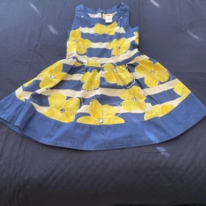 GYMBOREE girls floral dress Size 5 Cotton Sleeveless blue yellow cotton Sunshine - Picture 1 of 14