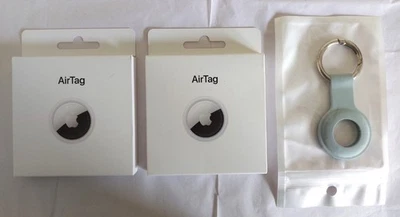 Two Apple Airtags A2187 BNWB plus keyring holder - image 1 of 4