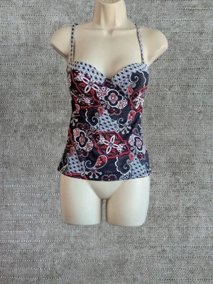 32C/D Moontide Tankini Bikini Top Provenza Doble Copa Balcón Tanque Traje de Baño Foto 1 de 3