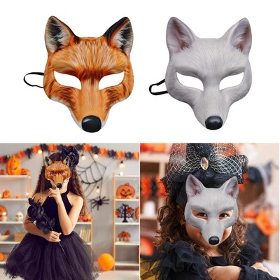 Maschera da volpe di Halloween, copricapo da animale per cosplay, per feste - Immagine 1 di 2