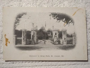 Vintage St. Josephs News-press St. Joseph, Mo, Entrance to Krug Park Postcard - Picture 1 of 2