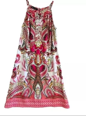 Платье INC International Concepts розовое пейсли без рукавов размер XL повседневное с заклепками - Изображение 1 из 4