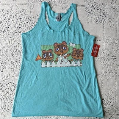 Nintendo Animal Crossing Nook Family Tri-Blend Racerback Tank Top Size Medium - Image 1 of 4